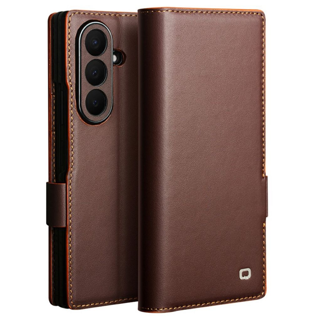 QIALINO Samsung Galaxy Z Fold8 Ultra Wallet Cover in Real Leather - Brown — QIALINO