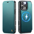 CASEME 053 iPhone 16 Pro Wallet Cover MagSafe RFID blocking - Turquoise