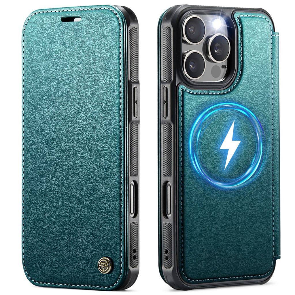 CASEME 053 iPhone 16 Pro Wallet Cover MagSafe RFID blocking - Turquoise