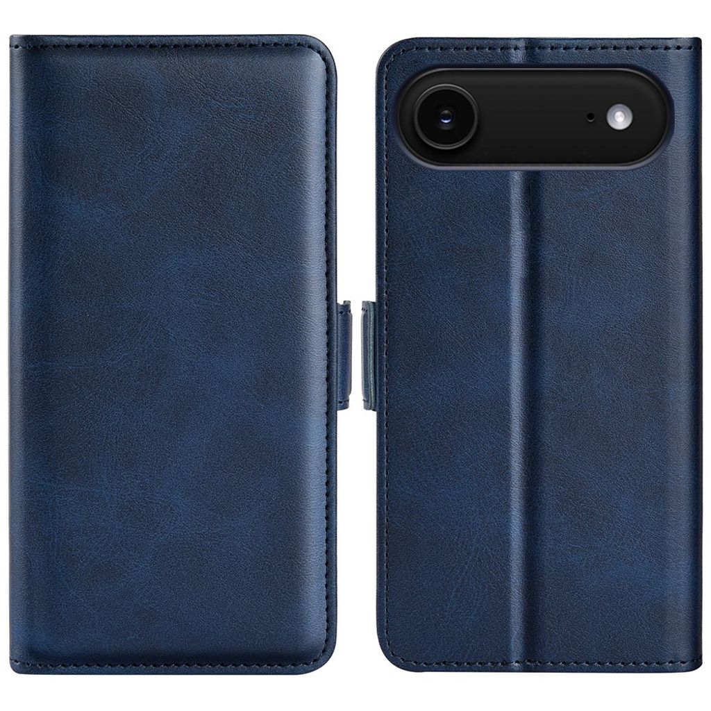 iPhone Air Wallet Cover in calf texture - Blue