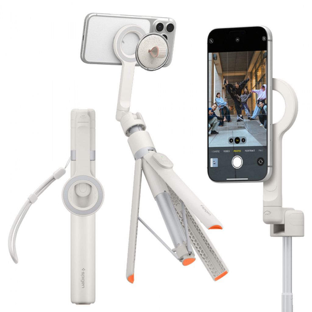 Spigen S582W Bluetooth Selfie Stick & Tripod Universal 165cm – Beige — Spigen